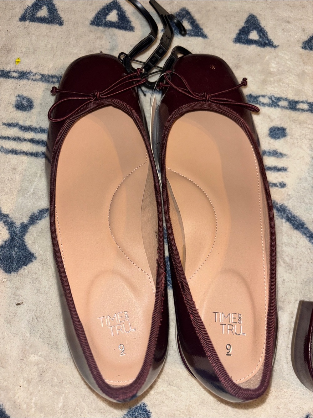 Time and Tru Women's Wine Patent Heel Ballet Flats! MULTIPLE SIZES!  BRAND NEW!